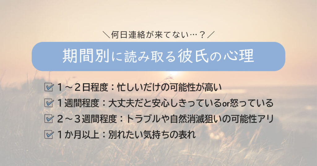 【期間別】彼氏から連絡来ない心理を解説