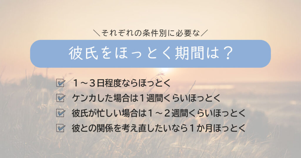 彼氏から連絡来ないときにほっとく期間