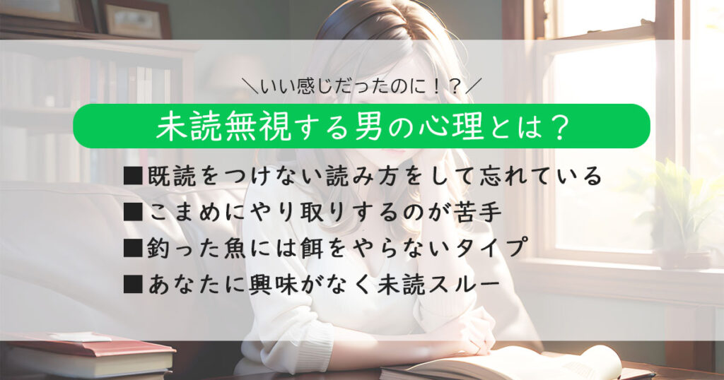 いい感じだったのに未読無視する男の心理！